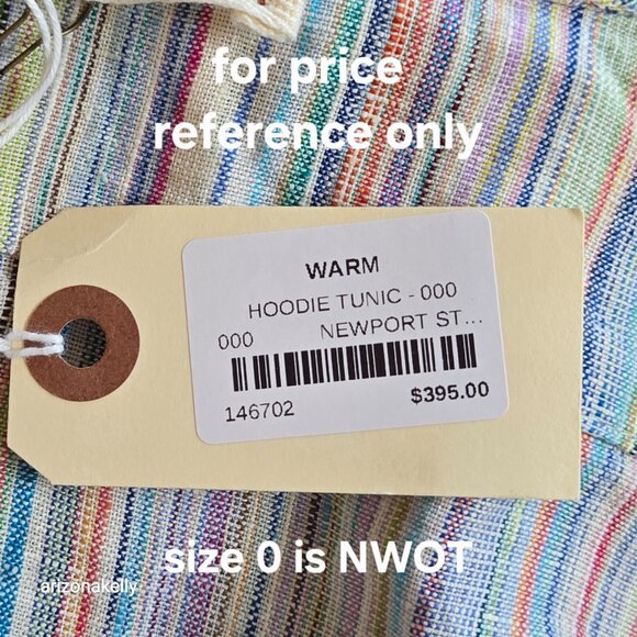 NWOT The Salting Linen Hoodie Tunic Coverup 0 Colorful Stripe - Picture 4 of 11